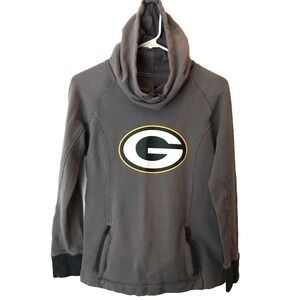 Green Bay Packers Women's Small Gray Hoodie NFL Sweatshirt Front Kangaroo Pocket